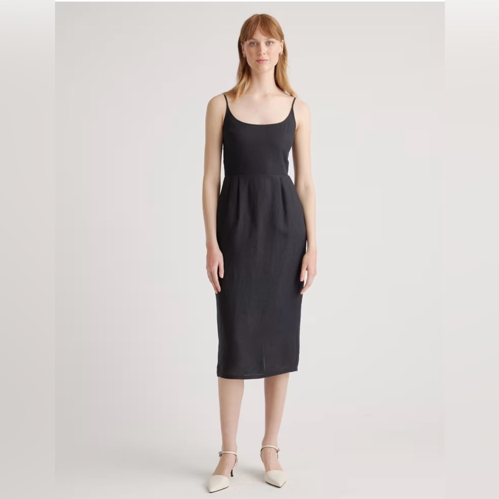 100% European Linen Midi Dress